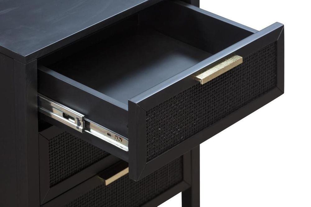Santorini Bedside 3 Drawers - Black