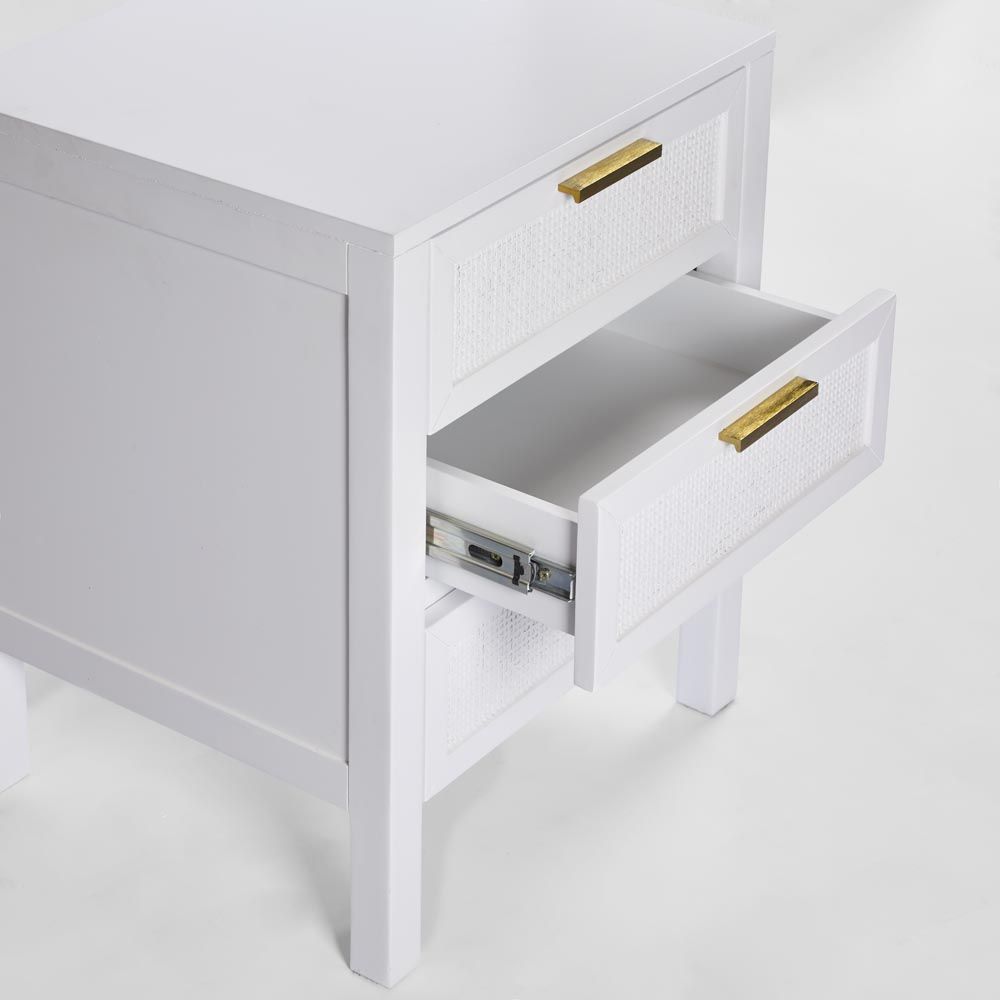 Santorini Bedside 3 Drawers - White