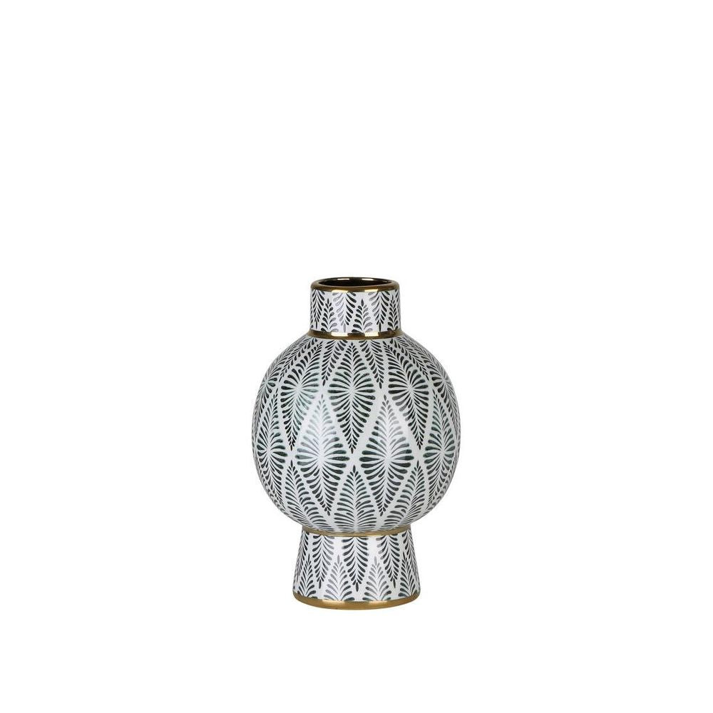 Gatsby Neck Vase Small - Black & White