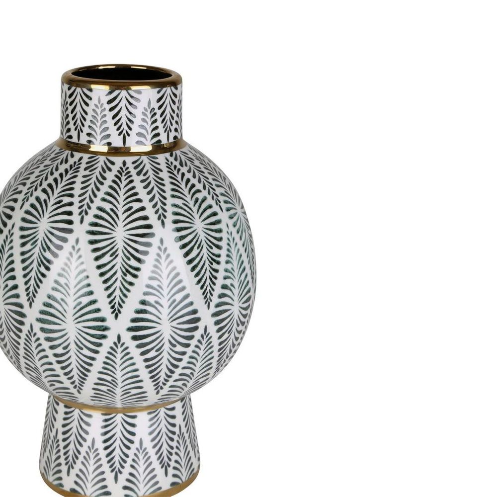 Gatsby Neck Vase Small - Black & White