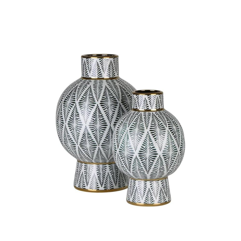 Gatsby Neck Vase Small - Black & White