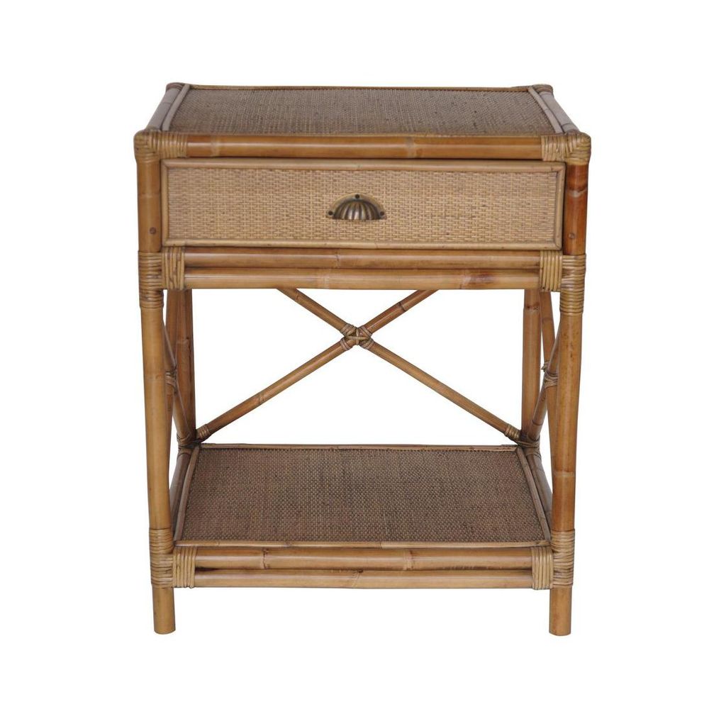 Cayman Rattan Hamptons Bedside Table