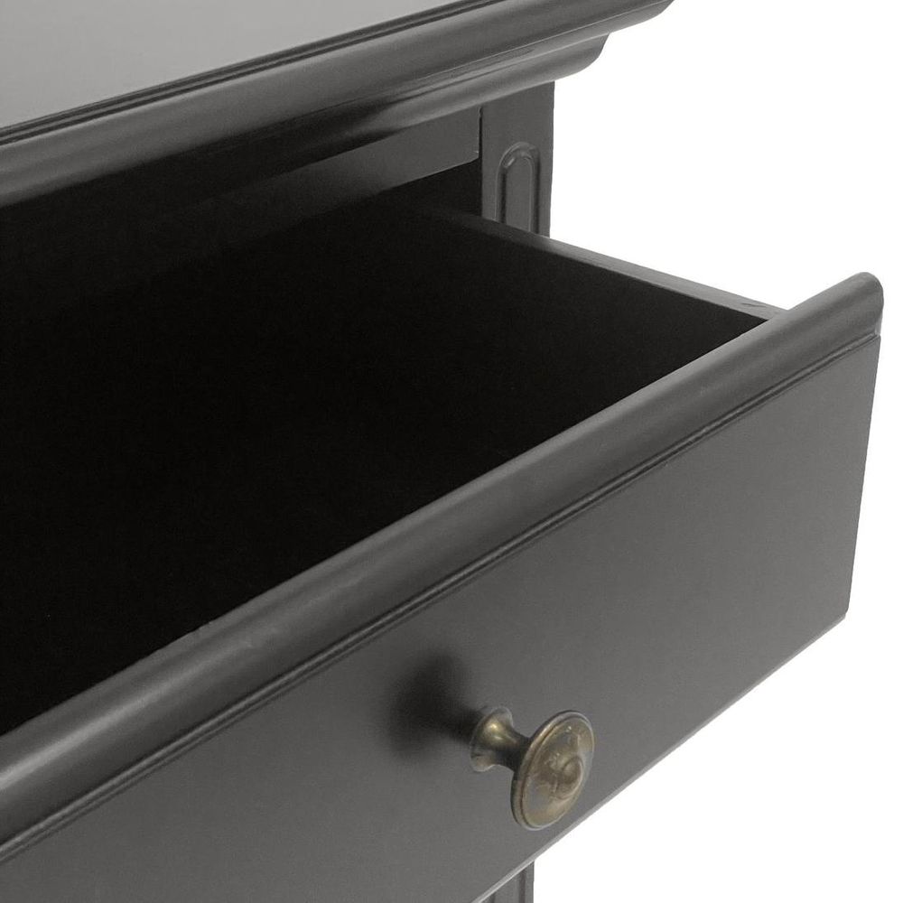 Sorrento Hamptons Bedside Table With Drawer - Black