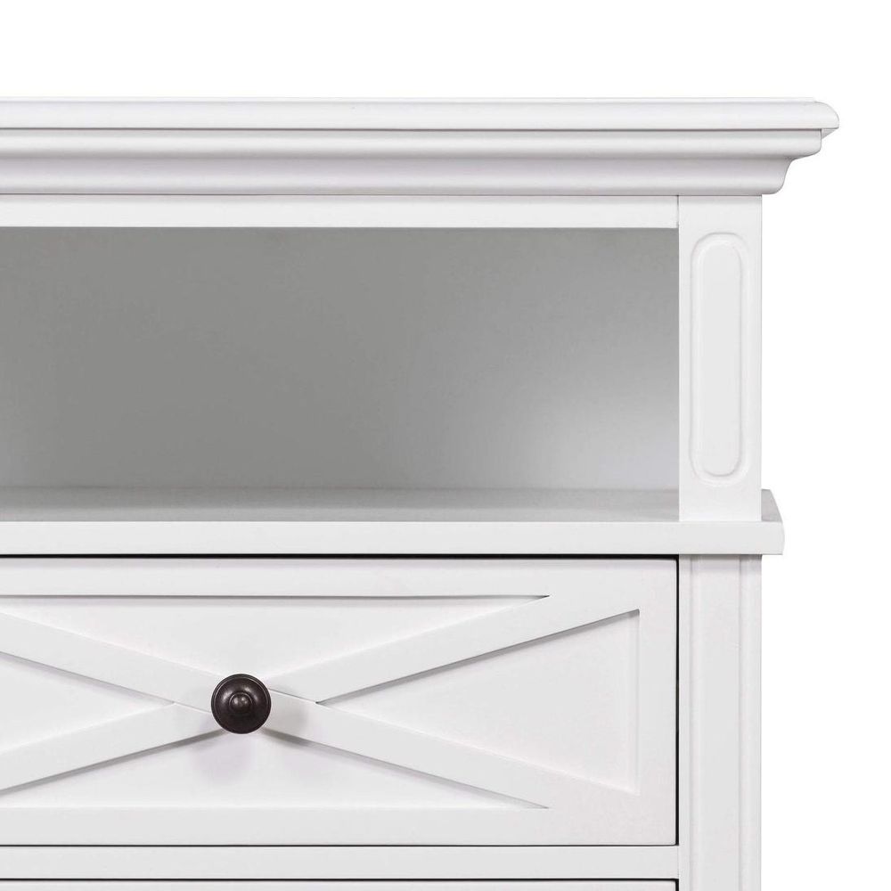 Sorrento Hamptons Medium 2 Drawer Bedside Table - White
