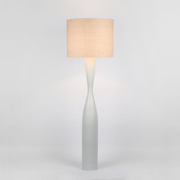 Callum Floor Lamp - White Base / Natural Shade