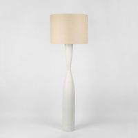 Callum Floor Lamp - White Base / Natural Shade