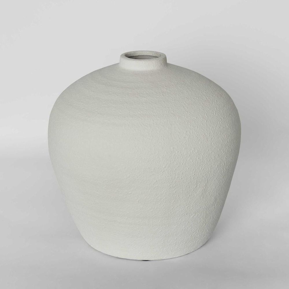 Laila Round Vase - White