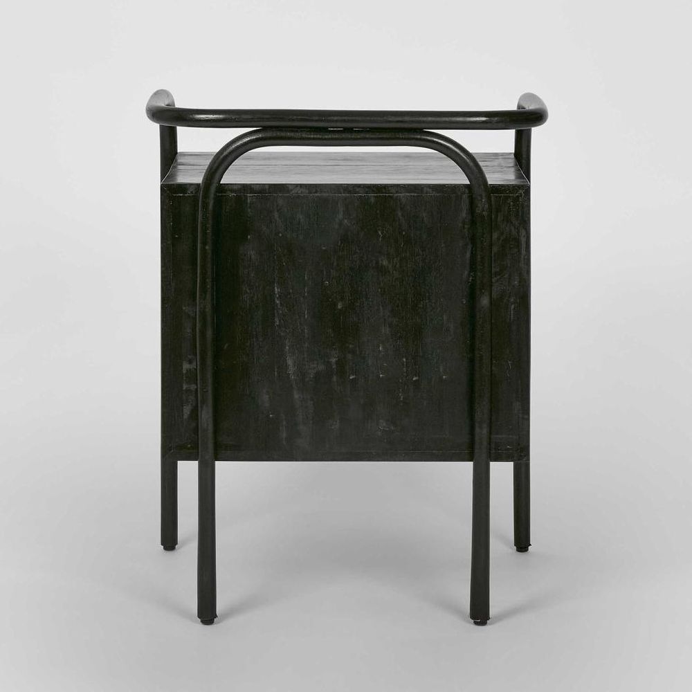 Weave Bedside Table - Black