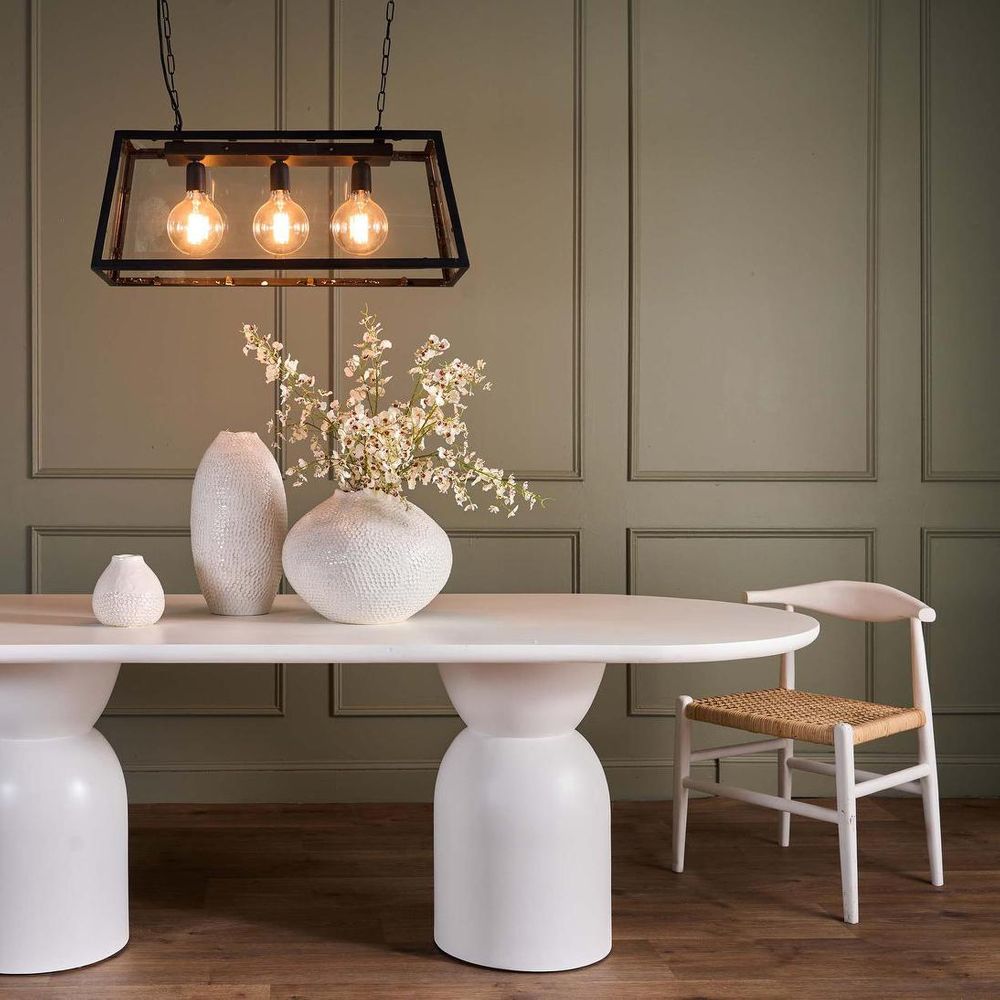 Olive Dining Table Oval - White