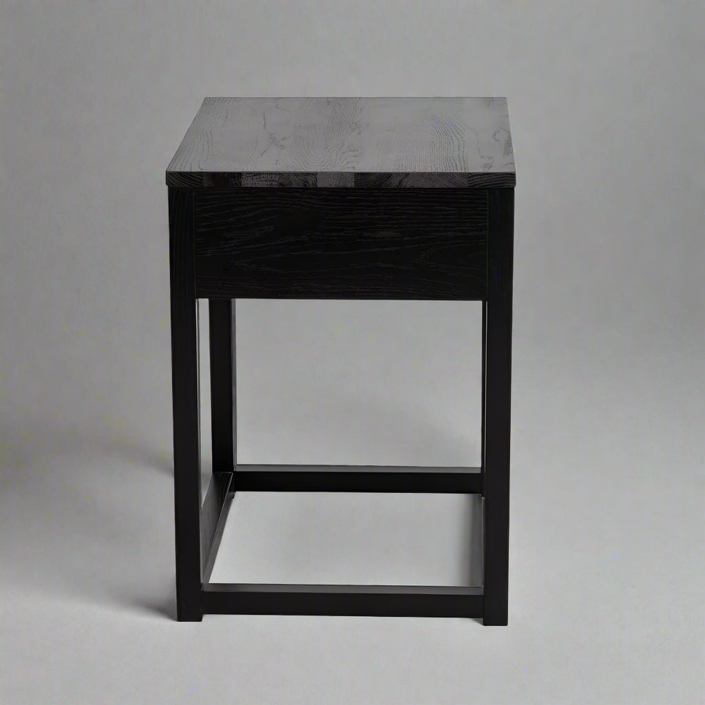 Oslo Oak Bedside Table - Black