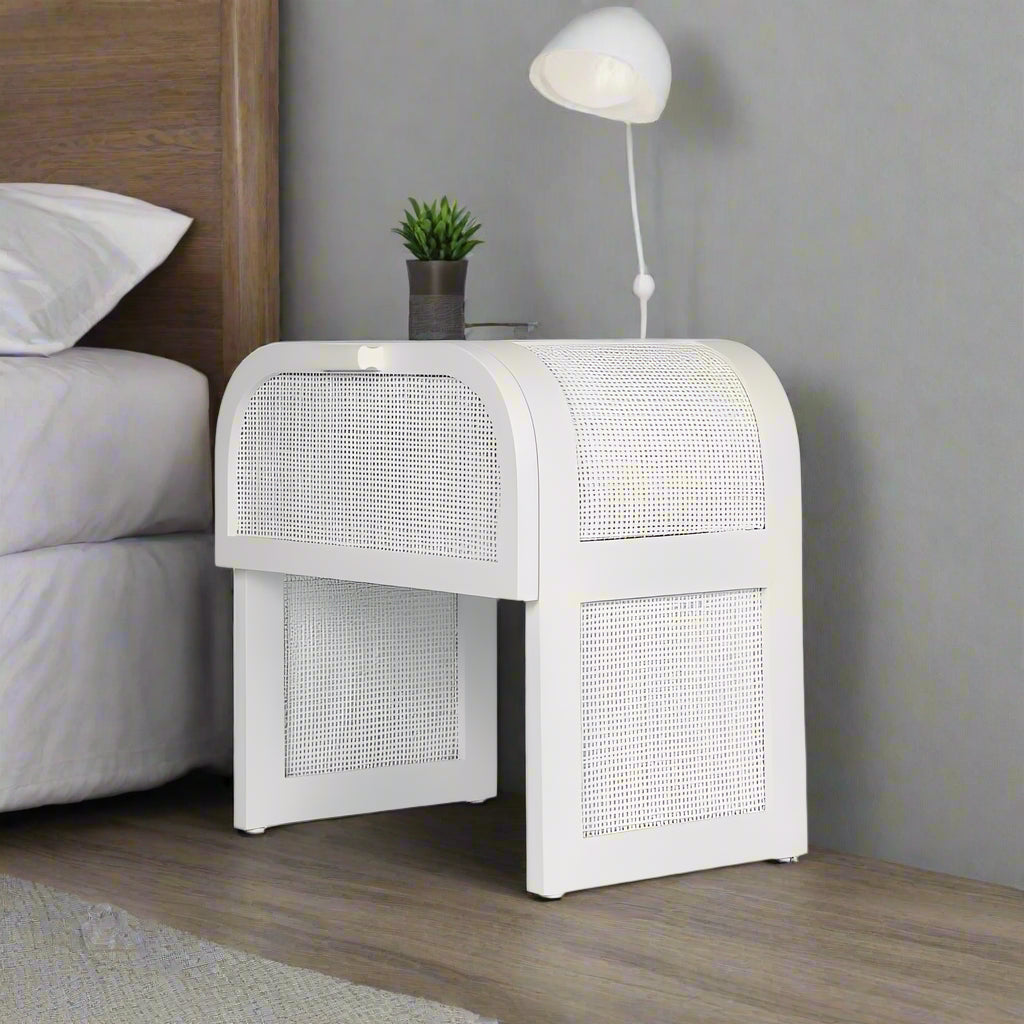Grace Bedside Table - Chalk