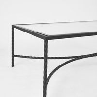 Palais Glass Top Rectangular Coffee Table - Black