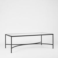 Palais Glass Top Rectangular Coffee Table - Black