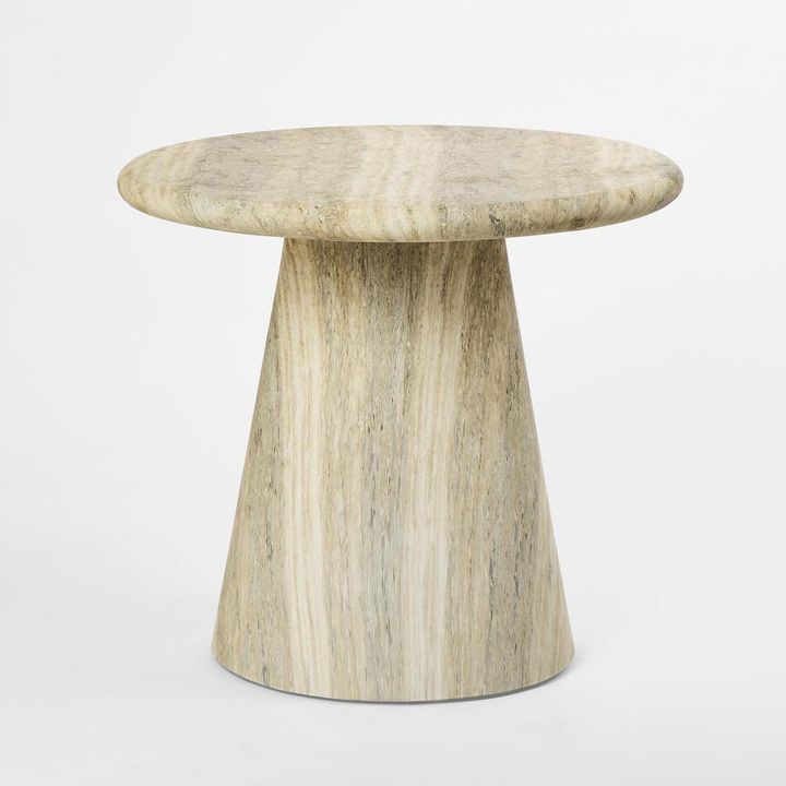 Parisi Outdoor Side Table Grey Travertine Look