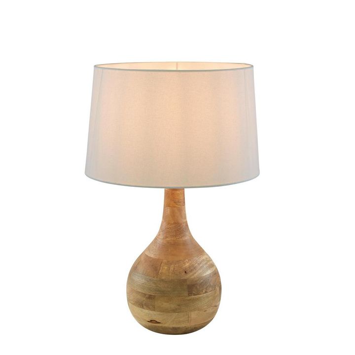 Sarod Turned Wood Table Lamp - Dark Natural