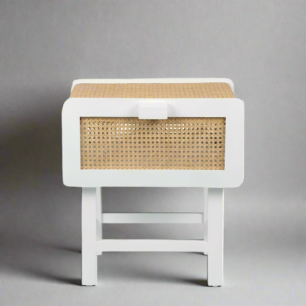 Zoe Bedside Table - Chalk